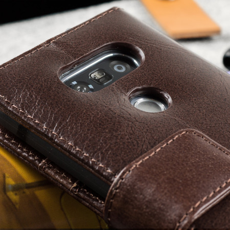 Olixar Genuine Leather LG G5 Wallet Case - Brown