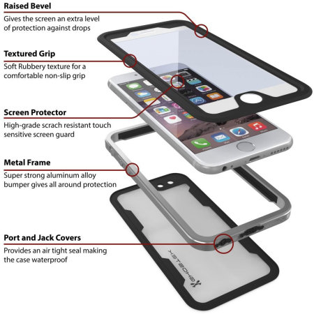Ghostek Atomic 2.0 iPhone 6S Plus / 6 Plus Waterproof Case - Silver
