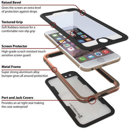 Ghostek Atomic 2.0 iPhone 6S Plus / 6 Plus Waterproof Case - Gold