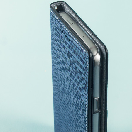 Moncabas Liza Genuine Leather Samsung Galaxy S7 Wallet Case - Navy