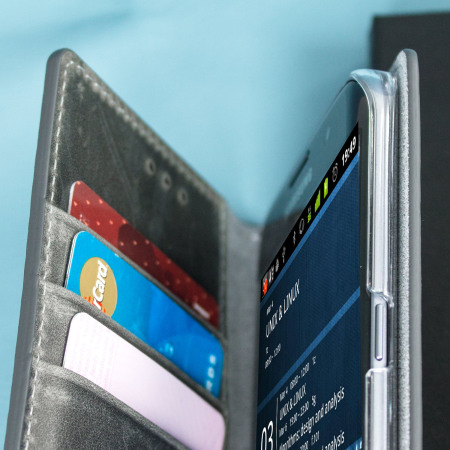 Moncabas Vintage Leather Samsung Galaxy S7 Edge Wallet Case - Grey