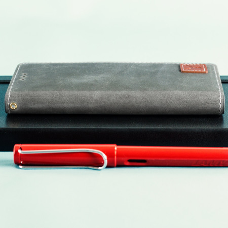 Moncabas Vintage Leather Samsung Galaxy S7 Edge Wallet Case - Grey