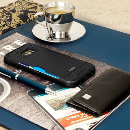 Coque Samsung Galaxy S7 Edge Olixar Métal Brossé Cartes - Noire