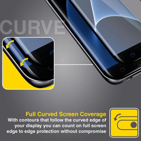 Olixar Samsung Galaxy S7 Edge Curved Glass Skärmskydd - Svart