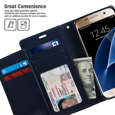 Mercury Rich Diary Samsung Galaxy S7 Premium Wallet Case - Purple