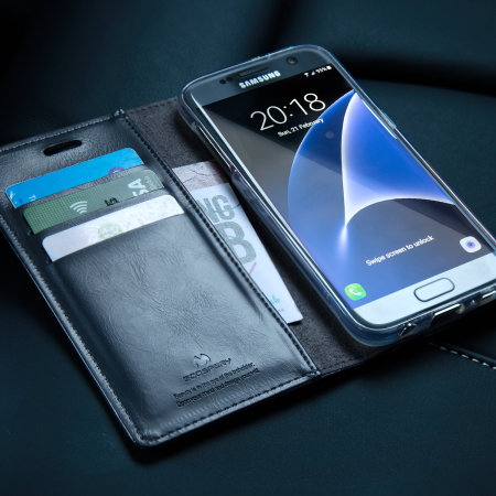 Mercury Blue Moon Flip Samsung Galaxy S7 Wallet Case - Navy