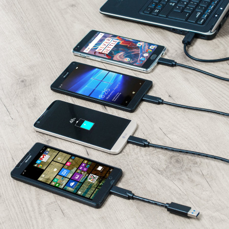 Olixar 4 Pack Multi-length USB-C Charging Cables - Black