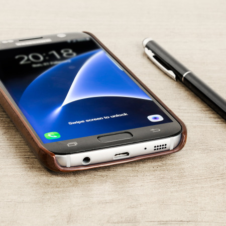Funda Samsung Galaxy S7 Olixar Tipo Cuero Ranura Tarjetas - Marrón