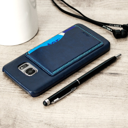 Olixar Leather-Style Samsung Galaxy S7 Card Slot Case - Blue