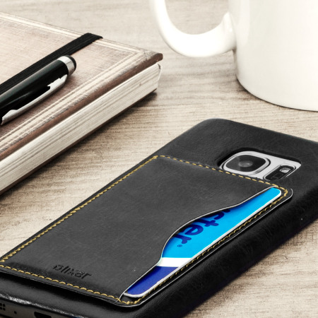 Olixar Leather-Style Samsung Galaxy S7 Edge Card Slot Case - Black