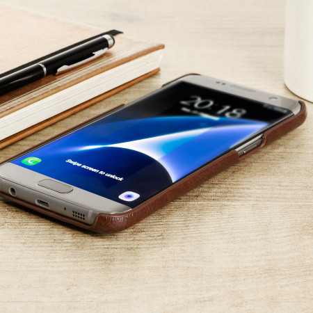 Funda Galaxy S7 Edge Olixar Tipo Cuero Ranura para Tarjetas - Marrón