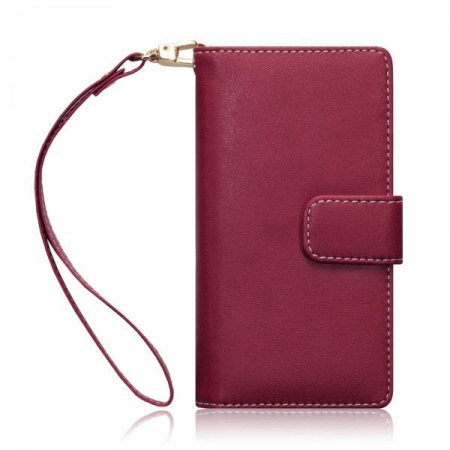 Olixar Leather-Style Sony Xperia Z5 Compact Wallet Case - Floral Red