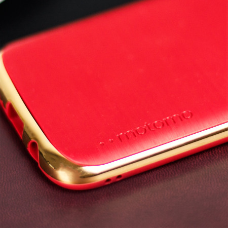 Motomo Ino Line Infinity Galaxy S7 Case - Iron Red / Chrome Gold
