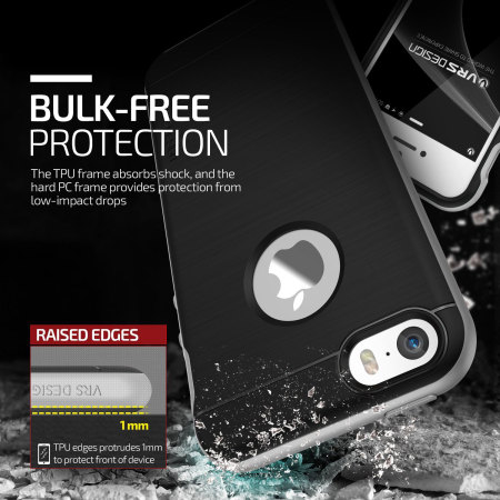 Coque iPhone SE VRS Design High Pro Shield – Argent Satiné