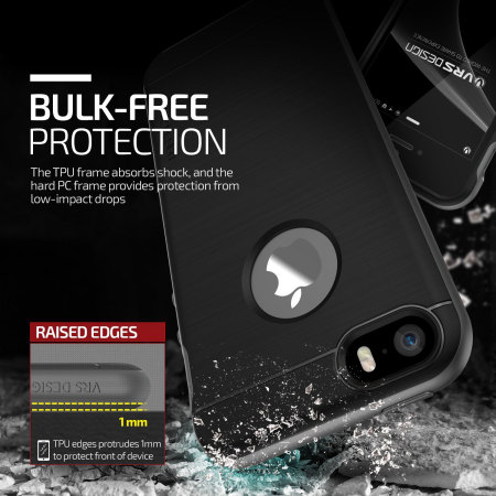 Coque iPhone SE VRS Design High Pro Shield – Couleur Titanium