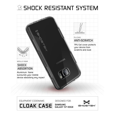 Ghostek Cloak Samsung Galaxy S7 Edge Puhelimelle – Läpinäkyvä/Musta