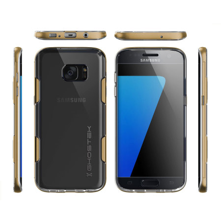 Ghostek Cloak Samsung Galaxy S7 Edge Tough Case Hülle in Klar / Gold