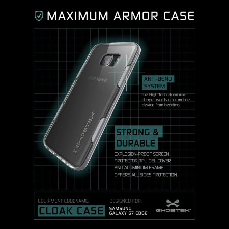 Ghostek Cloak Samsung Galaxy S7 Edge Puhelimelle – Läpinäkyvä/Hopea