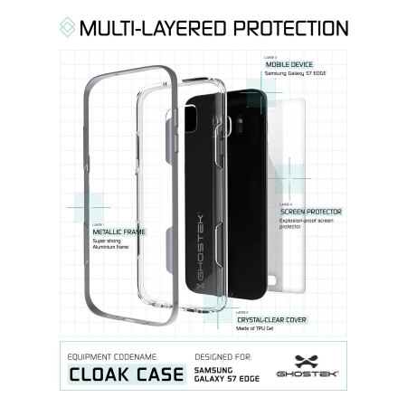 Ghostek Cloak Samsung Galaxy S7 Edge Puhelimelle – Läpinäkyvä/Hopea