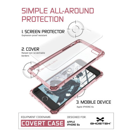 Ghostek Covert iPhone 6S / 6 Bumper Hülle Klar / Rosa Gold
