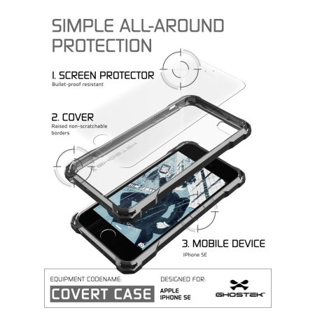 Ghostek Covert iPhone SE Deksel - Gjennomsiktig / Sort