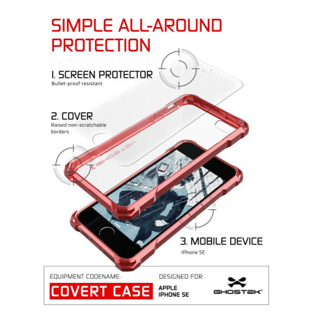 Ghostek Covert iPhone SE Protective Case - Red