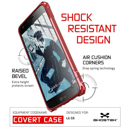 Ghostek Covert LG G5 Bumper Hülle Klar / Rot