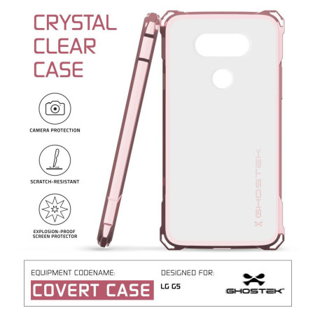 Ghostek Covert LG G5 Bumper Deksel - Gjennomsiktig / Rosa