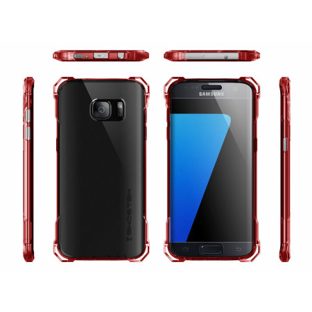 Ghostek Covert Samsung Galaxy S7 Edge Bumper Deksel - Klar / Rød