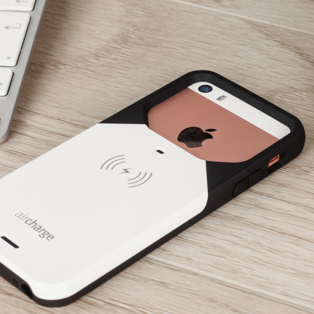Coque iPhone SE Aircharge Compatible Qi - Blanche