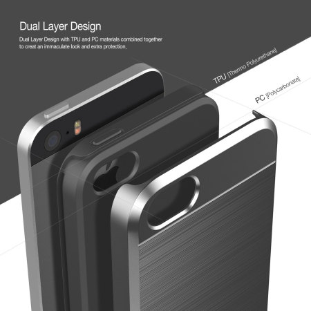 Obliq Slim Meta iPhone SE Case Hülle in Titanium Silber