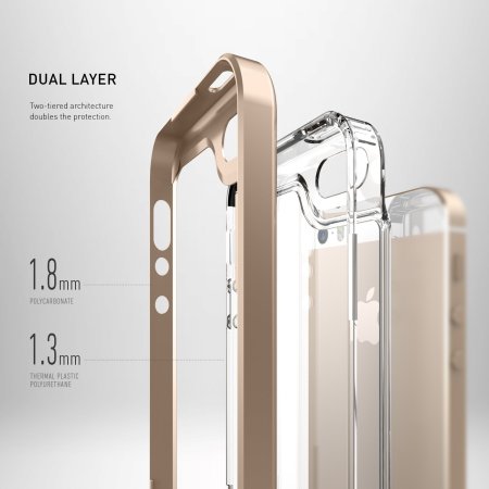 Coque iPhone SE Caseology Skyfall Series – Or / Transparent