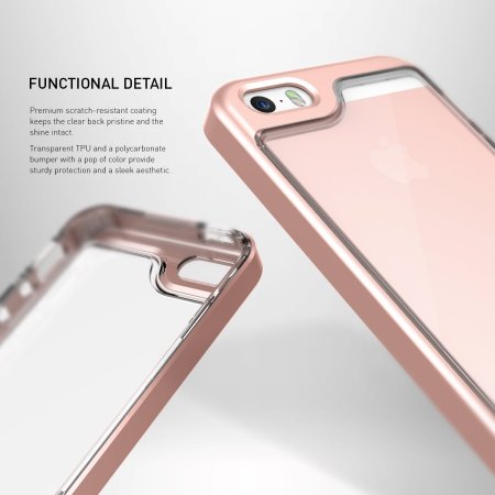 Caseology Skyfall Series iPhone SE Case Hülle in Rosa Gold / Klar