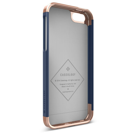 Caseology Savoy Series iPhone SE Slider Case - Navy Blue / Rose Gold