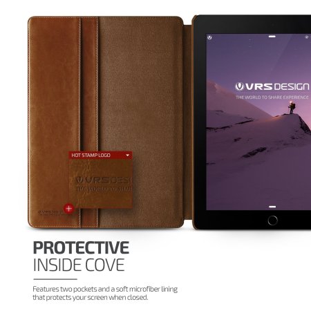 VRS Design Dandy Leather-Style iPad Pro 9.7 inch Case - Dark Brown