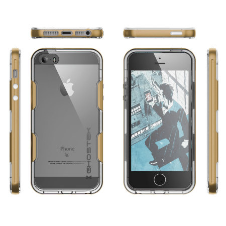 Ghostek Cloak iPhone SE Aluminium Tough Case - Clear / Gold