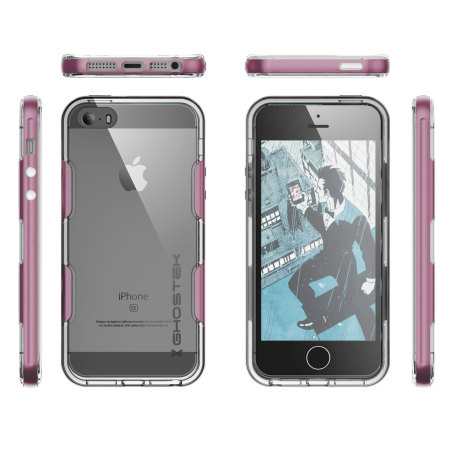 Ghostek Cloak iPhone SE Aluminium Tough Case - Clear / Pink