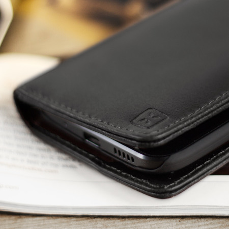 Olixar Genuine Leather HTC 10 Wallet Stand Case - Black