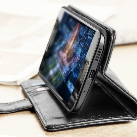 Housse HTC 10 Olixar Portefeuille Cuir Véritable - Noire