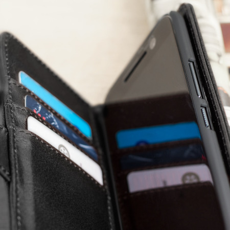 Olixar HTC 10 Ledertasche Wallet in Schwarz