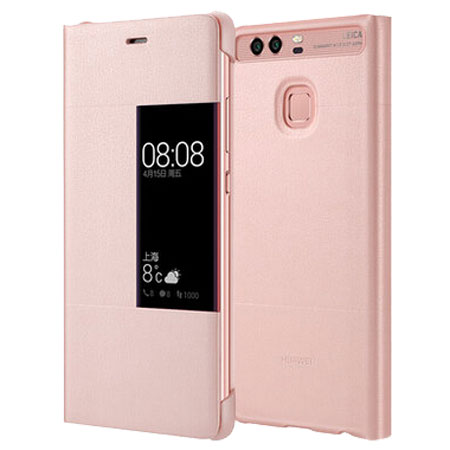 Official Huawei P9 Smart View Flip Case - Pink