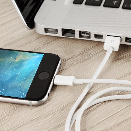 Olixar iPhone 6S / 6S Plus Lightning to USB Synk/ Laddningskabel - Vit