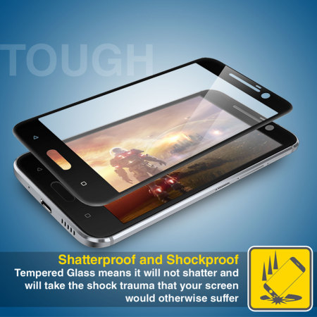 Olixar Full Cover HTC Glazen Screen Protector - Zwart