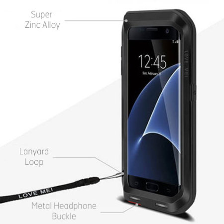 Love Mei Powerful Samsung Galaxy S7 Edge Protective Case - Black
