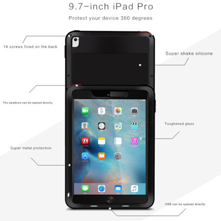Love Mei Powerful Apple iPad Pro 9.7 Protective Case - Black