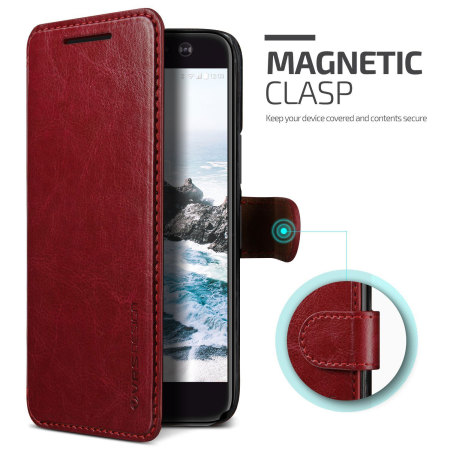 VRS Design Dandy Leather-Style HTC 10 Wallet Case - Red