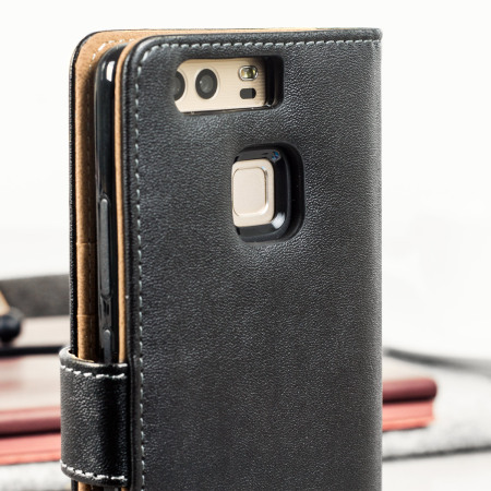 Olixar Leather-Style Huawei P9 Plånboksfodral - Svart / Beige 