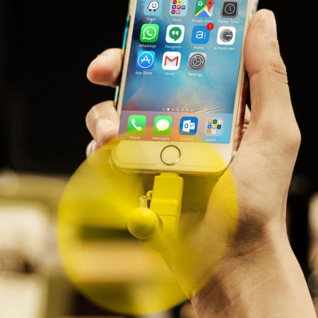 Olixar Pocketbreeze Mini Smartphone Selfie Fan - Yellow