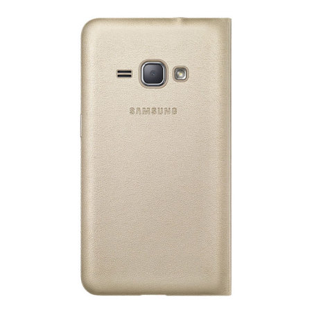 Lada invoer schouder Official Samsung Galaxy J1 2016 Flip Wallet Cover - Gold