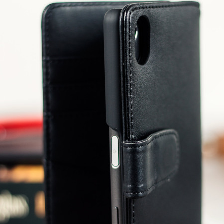 hersenen winnaar hersenen Olixar Genuine Leather Sony Xperia X Performance Wallet Case - Black